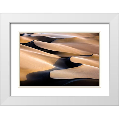 Music White Modern Wood Framed Art Print with Double Matting by Momeni, Mohammadreza