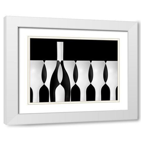 Spoons Abstract: Bottles Glasses Candles II White Modern Wood Framed Art Print with Double Matting by Hammer, Jacqueline