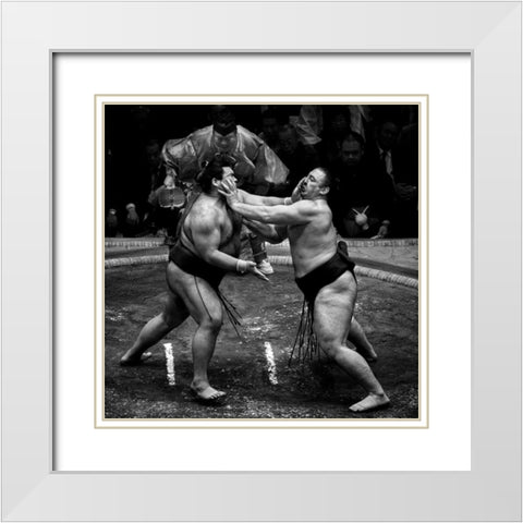 Dont Touch My Face! White Modern Wood Framed Art Print with Double Matting by Song, Gunarto