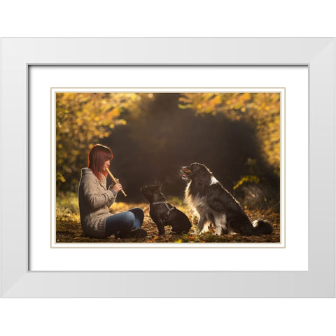 Magic Sound White Modern Wood Framed Art Print with Double Matting by Campo, Stefano