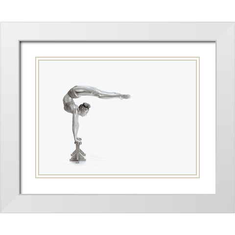 Gymnastics Series - Mexican Balance White Modern Wood Framed Art Print with Double Matting by Ashton-Jones, Howard