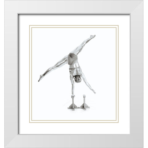 Balance - Gymnastics Series White Modern Wood Framed Art Print with Double Matting by Ashton-Jones, Howard