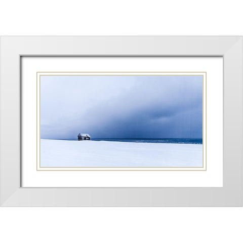 Hunting Cabin White Modern Wood Framed Art Print with Double Matting by Kvarnstrom, Asmund