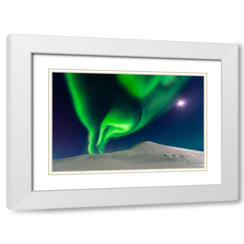 Dancing With The Moon White Modern Wood Framed Art Print with Double Matting by George, Andrew