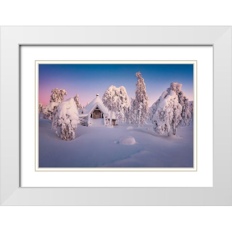 Home Sweet Home White Modern Wood Framed Art Print with Double Matting by Hoffmann, Raymond