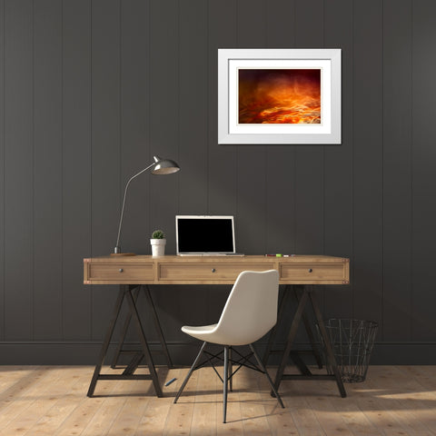 Burning Water White Modern Wood Framed Art Print with Double Matting by Marthinussen, Willy