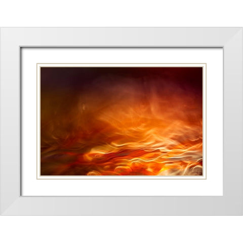 Burning Water White Modern Wood Framed Art Print with Double Matting by Marthinussen, Willy