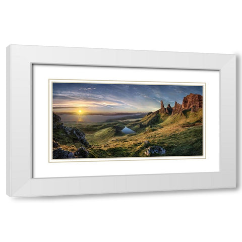 The Old Man Of Storr White Modern Wood Framed Art Print with Double Matting by Schweiger, Christian