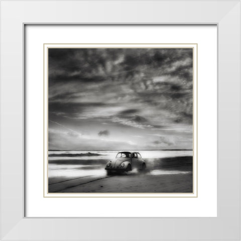 Back To The Future ... White Modern Wood Framed Art Print with Double Matting by Depaepe, Yvette
