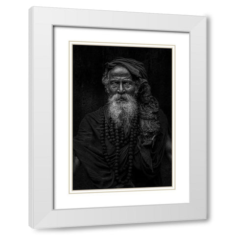 Saddhu Look White Modern Wood Framed Art Print with Double Matting by Almutaghawi, Fadhel