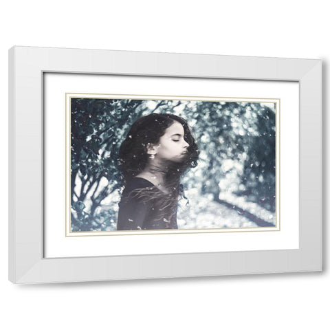 Free Spirit White Modern Wood Framed Art Print with Double Matting by Rozenzvig, Carmit