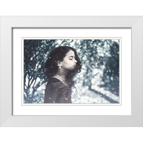 Free Spirit White Modern Wood Framed Art Print with Double Matting by Rozenzvig, Carmit