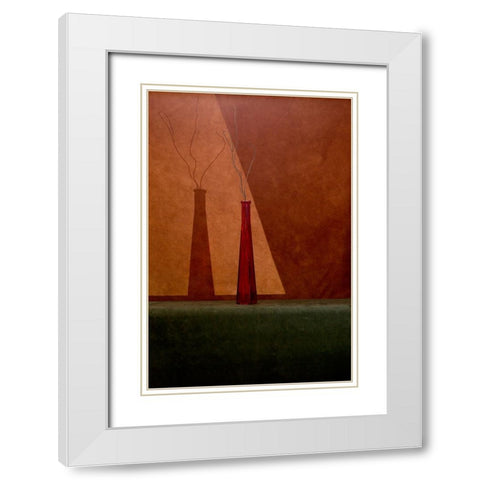 Fallen Leaves White Modern Wood Framed Art Print with Double Matting by Barkow, Brig