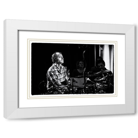 Sesgado Live Recordings 1 White Modern Wood Framed Art Print with Double Matting by Trimbos, Ton