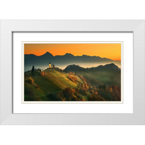 Slovenian Autumn... White Modern Wood Framed Art Print with Double Matting by Browko, Krzysztof