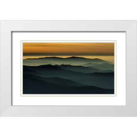 Below The Horizon White Modern Wood Framed Art Print with Double Matting by Correia, Rui