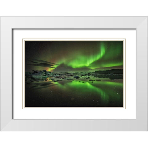 Glacier Lagoon White Modern Wood Framed Art Print with Double Matting by Hoffmann, Raymond