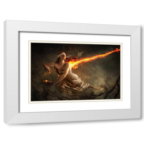 Justice At Stake White Modern Wood Framed Art Print with Double Matting by Kiciak, Christophe