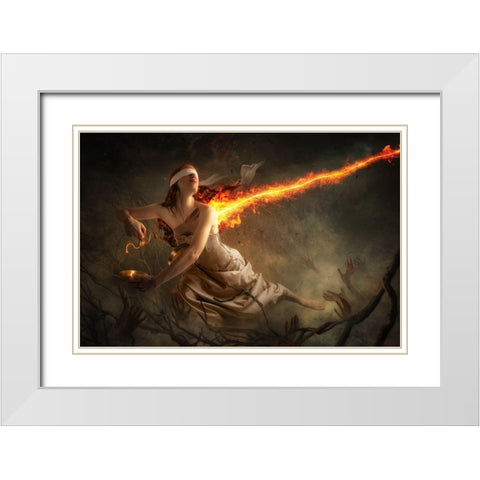 Justice At Stake White Modern Wood Framed Art Print with Double Matting by Kiciak, Christophe