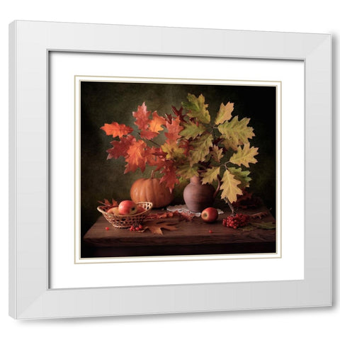 Untitled White Modern Wood Framed Art Print with Double Matting by Skorokhod, Tatyana