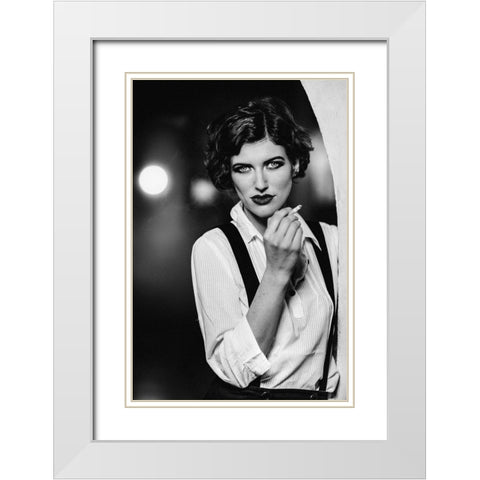 French Beauty... Eva-Luisa White Modern Wood Framed Art Print with Double Matting by Peter Muller Photography