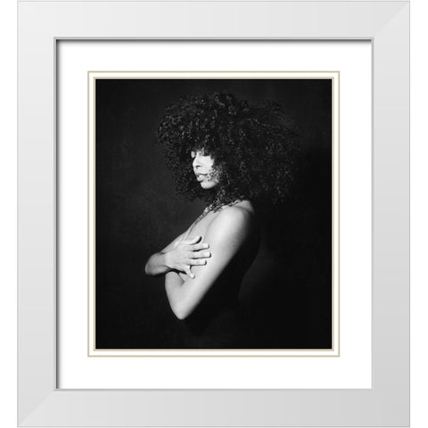 Wishfull... White Modern Wood Framed Art Print with Double Matting by Dijck, Bianca