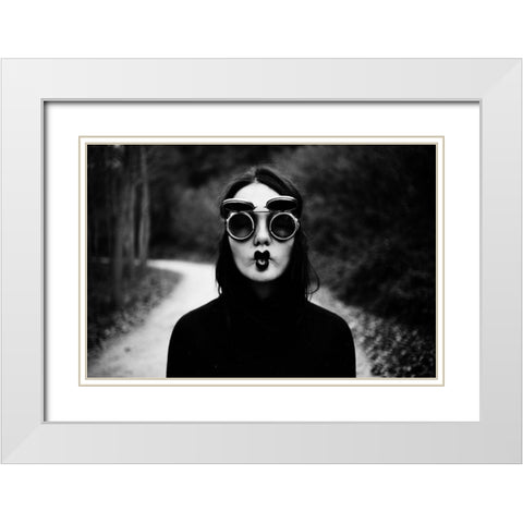 Untitled White Modern Wood Framed Art Print with Double Matting by Jovanovic, Koki