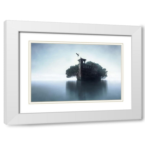 100 Years Later White Modern Wood Framed Art Print with Double Matting by F, Terry