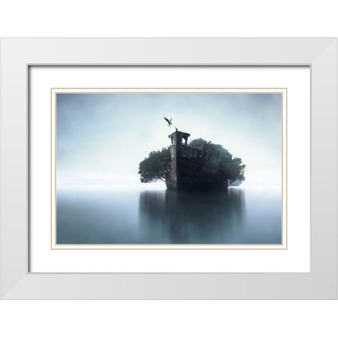 100 Years Later White Modern Wood Framed Art Print with Double Matting by F, Terry