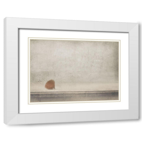 Solitude Stands By The Window White Modern Wood Framed Art Print with Double Matting by Devos, Delphine