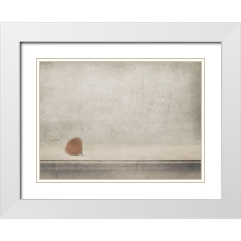 Solitude Stands By The Window White Modern Wood Framed Art Print with Double Matting by Devos, Delphine
