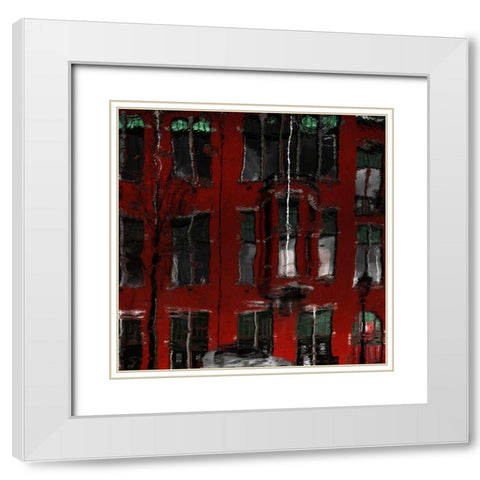 Red House Reflections White Modern Wood Framed Art Print with Double Matting by Claes, Gilbert