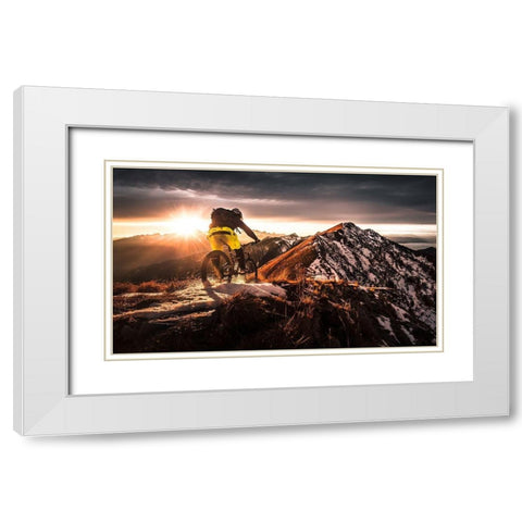 Take A Ride On The Sunny Side White Modern Wood Framed Art Print with Double Matting by Bertoncelj, Sandi