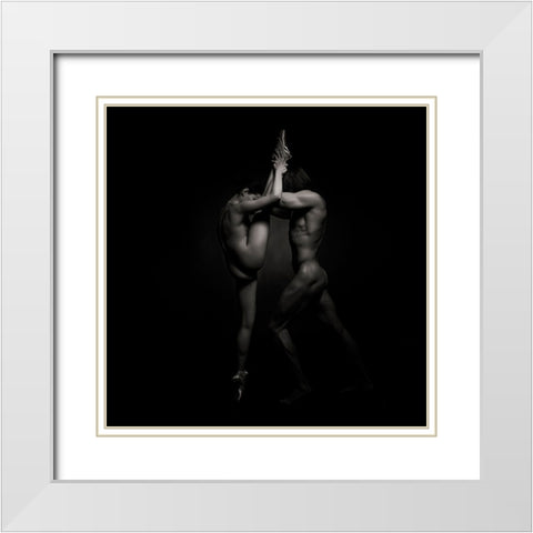 The Dancers - 1348 White Modern Wood Framed Art Print with Double Matting by Meyer, Marc