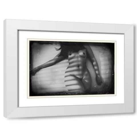 Untitled White Modern Wood Framed Art Print with Double Matting by Bousca, Bogdan
