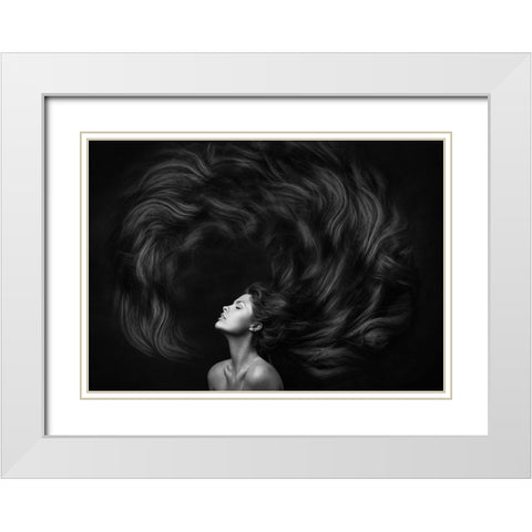 Yanika White Modern Wood Framed Art Print with Double Matting by Rise, Zachar