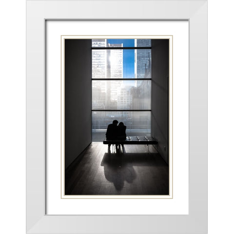 You and me White Modern Wood Framed Art Print with Double Matting by Eliash, Tomer
