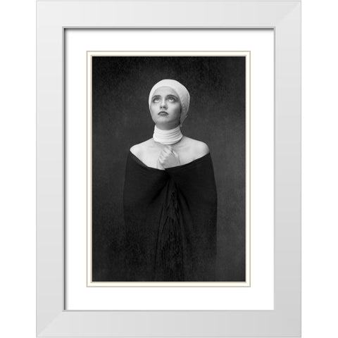 Negin White Modern Wood Framed Art Print with Double Matting by Mokhtari, Mehdi