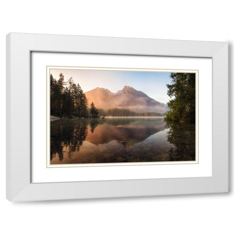 Glowing Mist White Modern Wood Framed Art Print with Double Matting by Gastager, Daniel