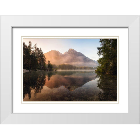 Glowing Mist White Modern Wood Framed Art Print with Double Matting by Gastager, Daniel