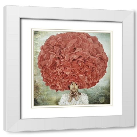 Bad Hair Day White Modern Wood Framed Art Print with Double Matting by Kenp