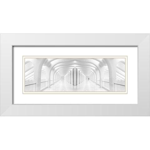 Rib Cage White Modern Wood Framed Art Print with Double Matting by Eliash, Tomer