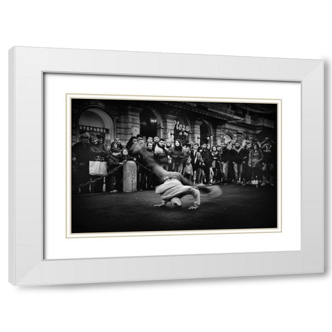 Untitled White Modern Wood Framed Art Print with Double Matting by Grambone, Antonio