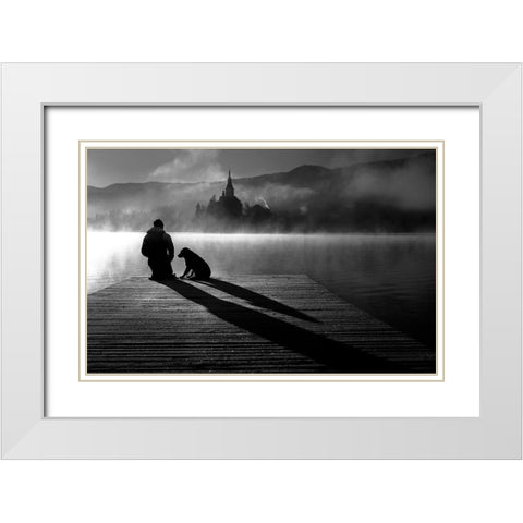 Friends Forever White Modern Wood Framed Art Print with Double Matting by Bertoncelj, Sandi