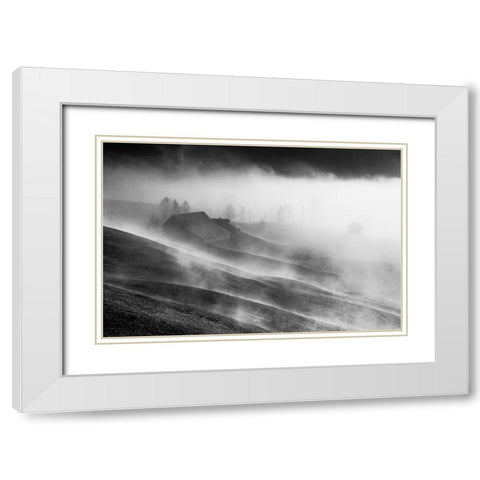 Magic Morning White Modern Wood Framed Art Print with Double Matting by Dorin Lucian, Sveduneac