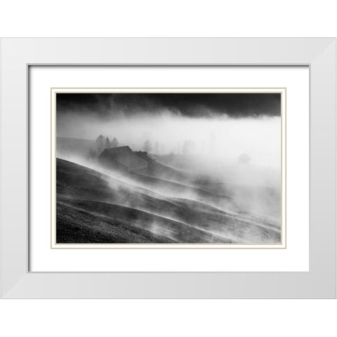 Magic Morning White Modern Wood Framed Art Print with Double Matting by Dorin Lucian, Sveduneac