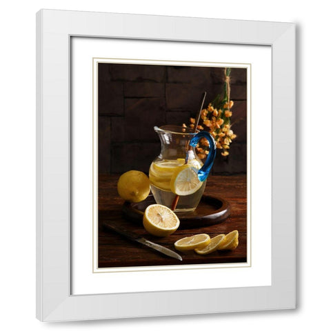 Life And Lemons... White Modern Wood Framed Art Print with Double Matting by Laercio, Luiz