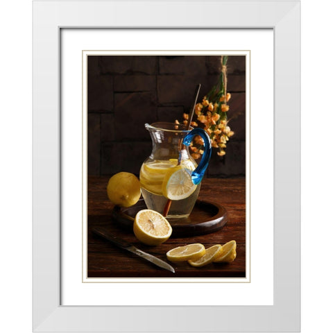 Life And Lemons... White Modern Wood Framed Art Print with Double Matting by Laercio, Luiz