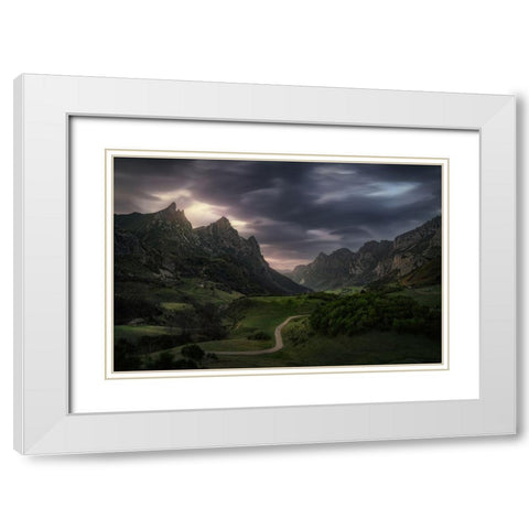 Valle De Lago V White Modern Wood Framed Art Print with Double Matting by Pablo De, Juan