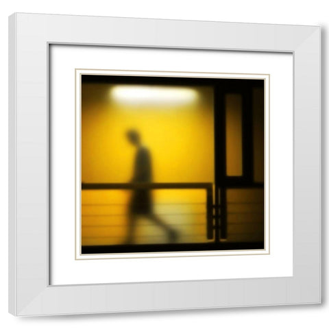 Bardo White Modern Wood Framed Art Print with Double Matting by Zsolo